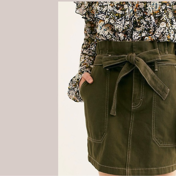 Free People Splendor in the Grass Paperbag Waist Skirt - Picture 7 of 12